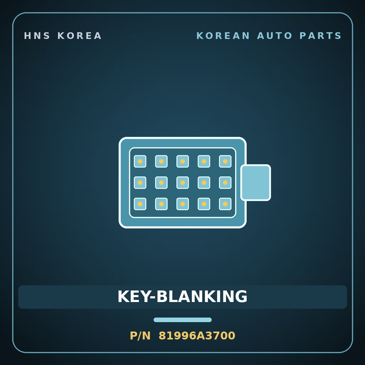 Genuine Mobis KEY-BLANKING 81996A3700 for Ray 2018 HNS Parts Korea