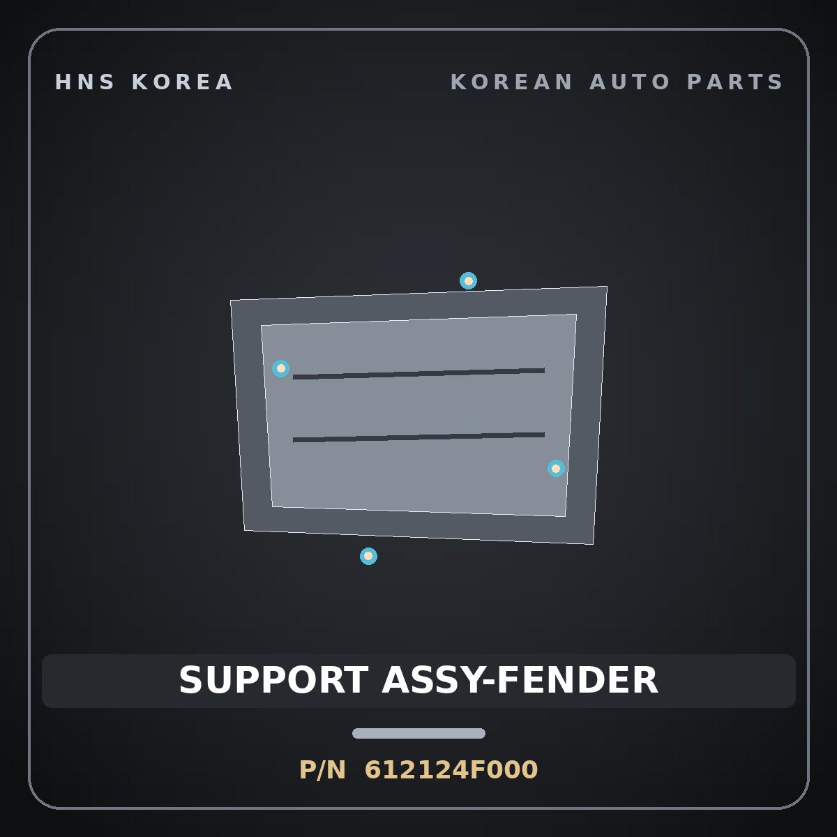 Genuine Mobis SUPPORT ASSY-FENDER 612124F000 for Libero 2004 HNS Parts Korea