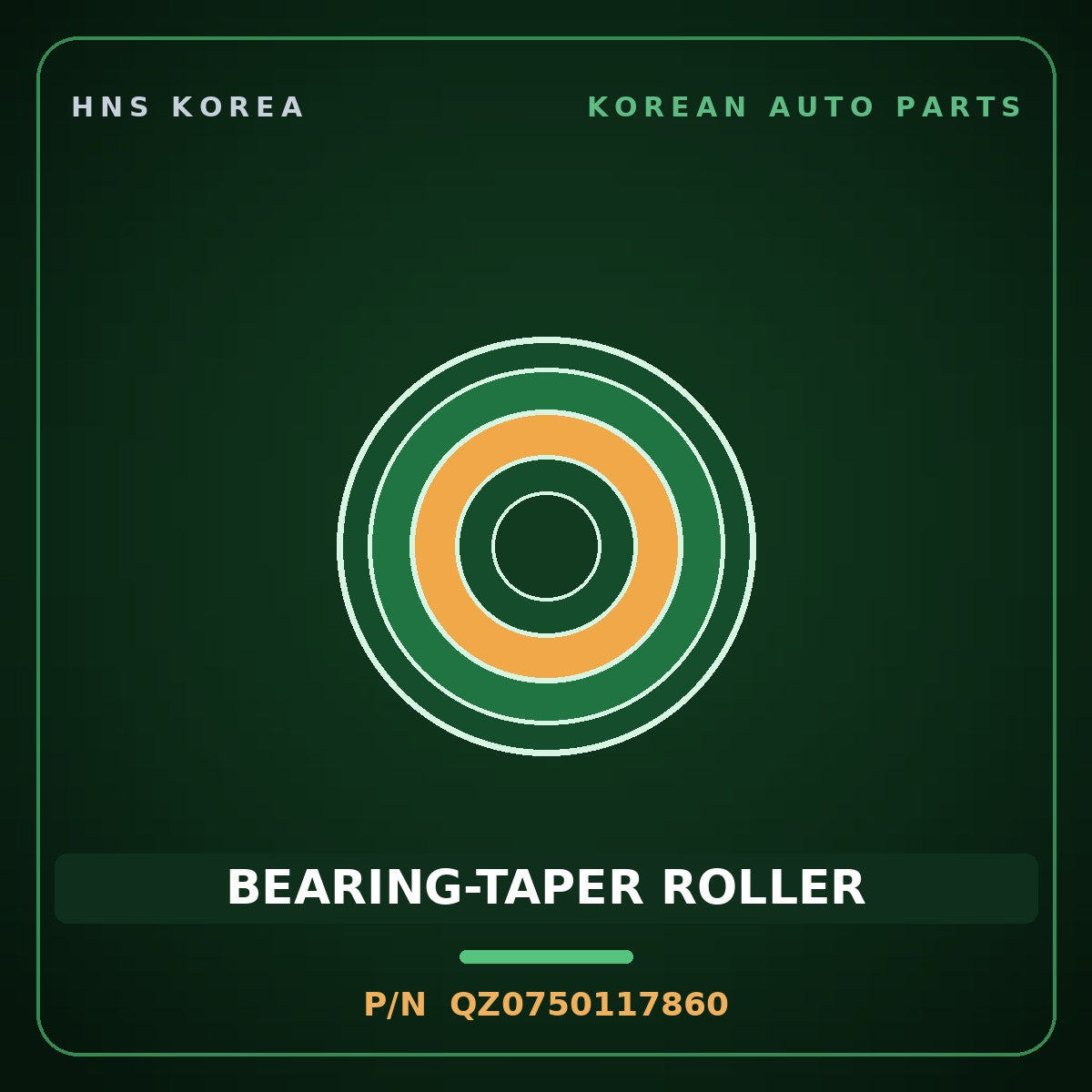 Genuine Mobis BEARING-TAPER ROLLER QZ0750117860 for Elec City 2020 HNS Parts Korea