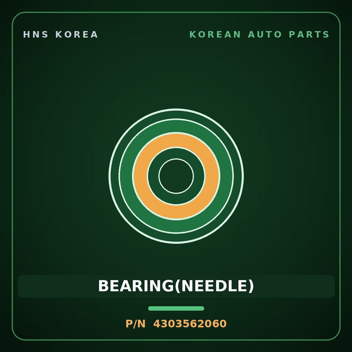 Genuine Mobis BEARING(NEEDLE) 4303562060 for 5-Ton Truck 1997 HNS Parts Korea
