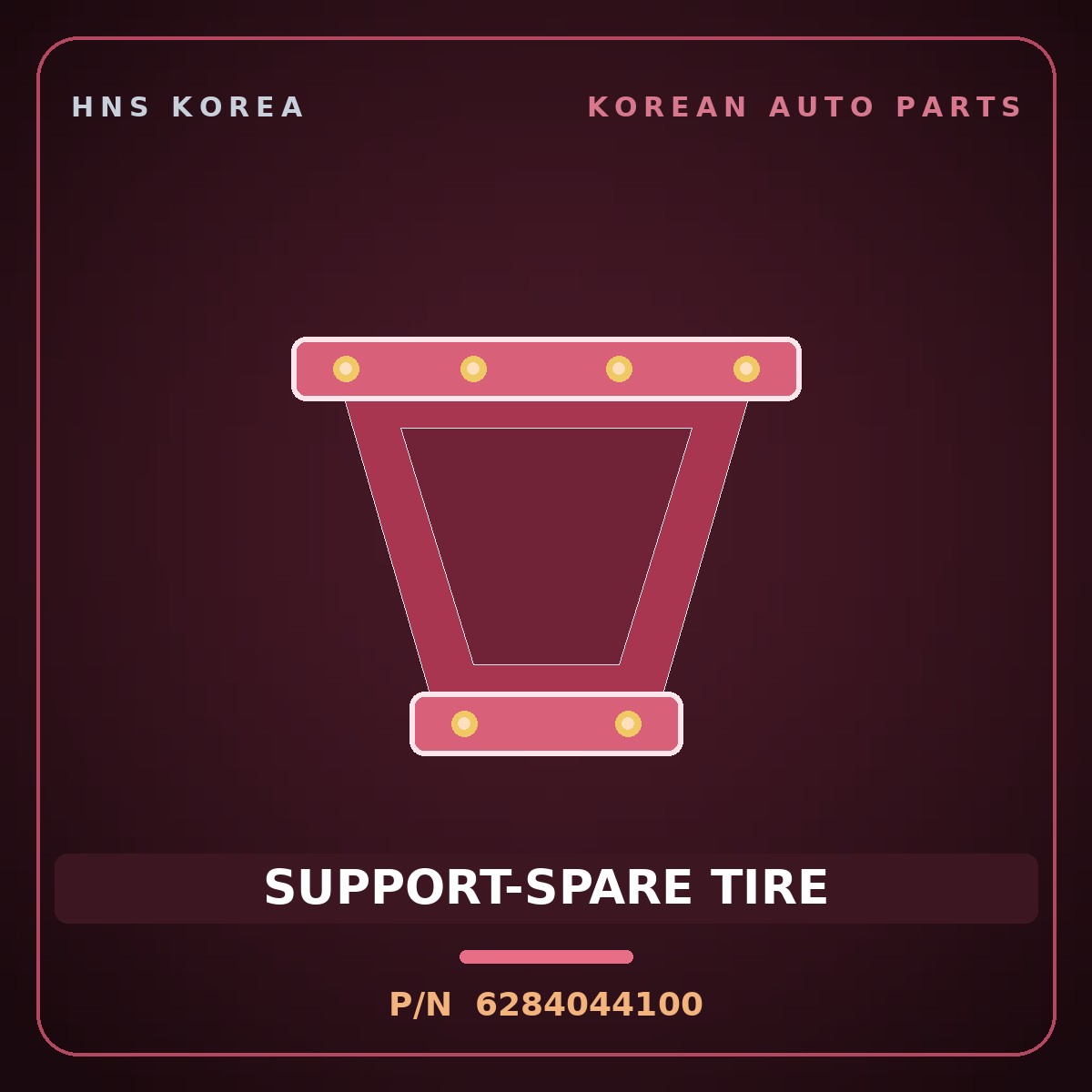 Genuine Mobis SUPPORT-SPARE TIRE 6284044100 for Libero 1996 HNS Parts Korea