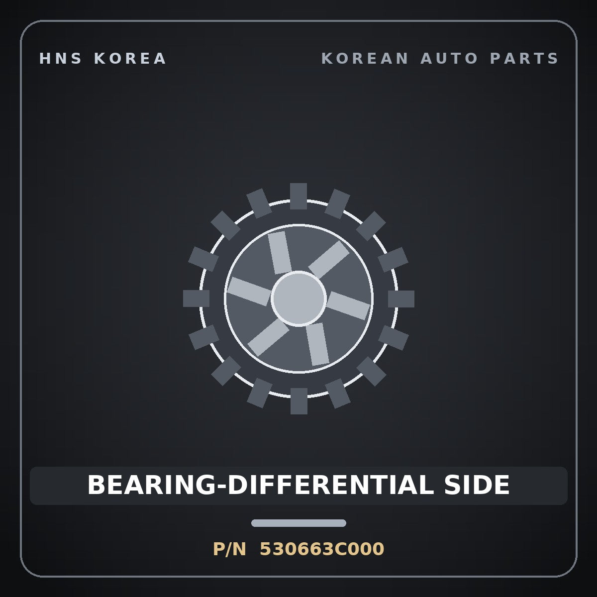 Genuine Mobis BEARING-DIFFERENTIAL SIDE 530663C000 for Equus 2007 HNS Parts Korea