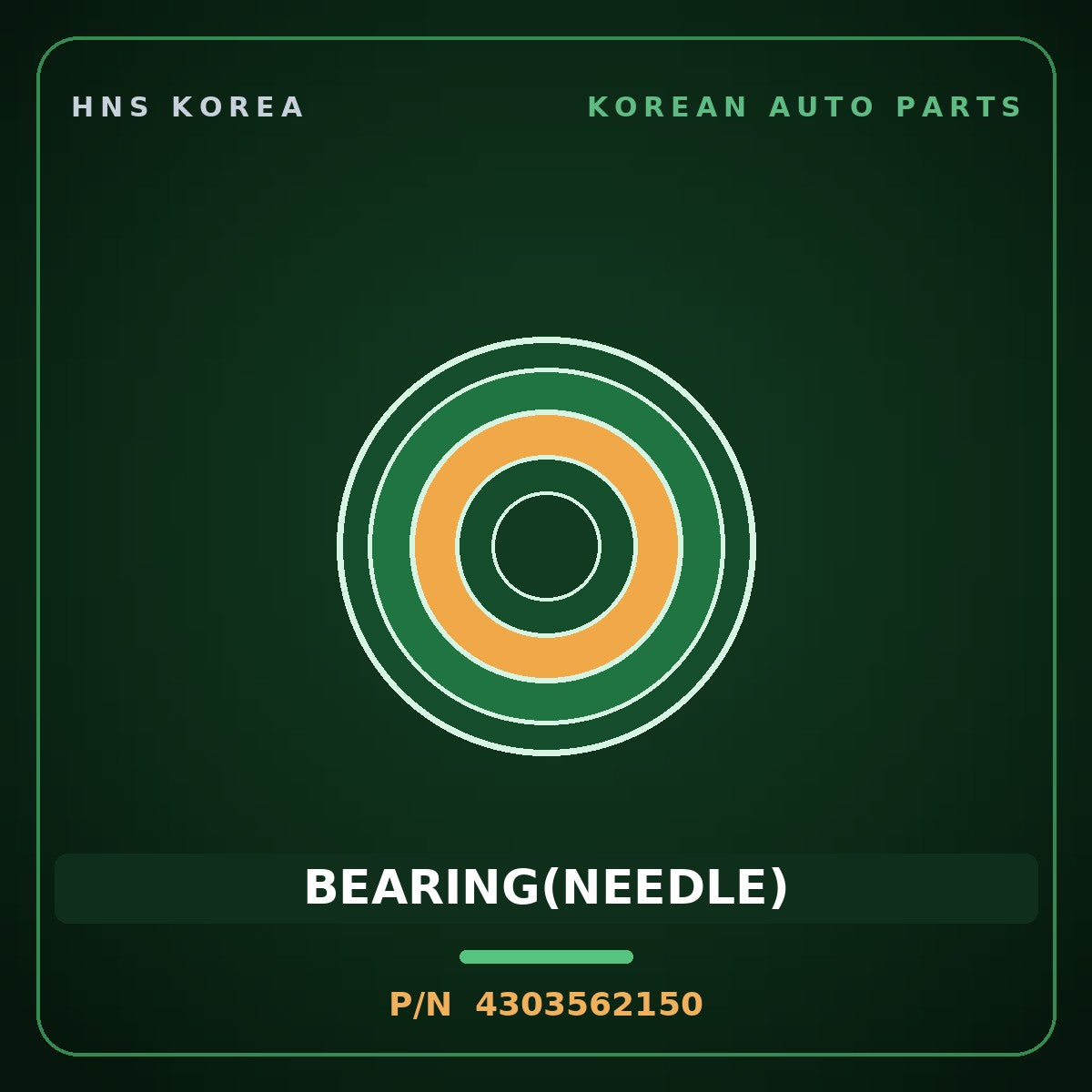 Genuine Mobis BEARING(NEEDLE) 4303562150 for 5-Ton Truck 1997 HNS Parts Korea
