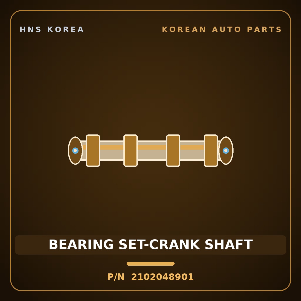 Genuine Mobis BEARING SET-CRANK SHAFT 2102048901 for County 2008 HNS Parts Korea