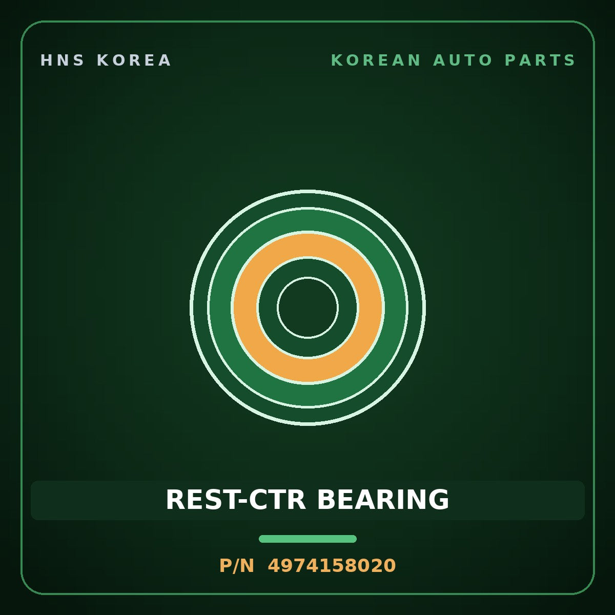 Genuine Mobis REST-CTR BEARING 4974158020 for County 2008 HNS Parts Korea
