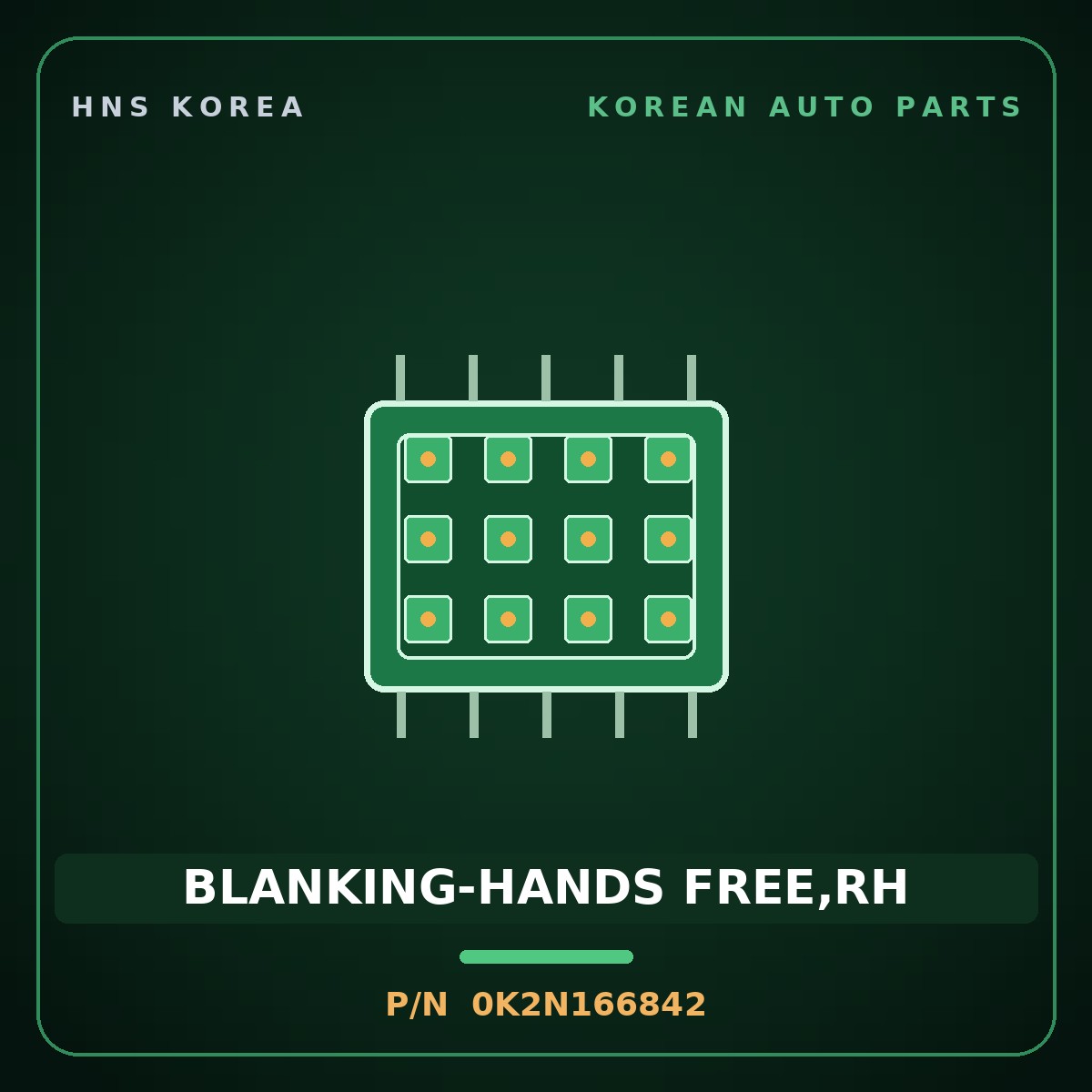 Genuine Mobis BLANKING-HANDS FREE,RH 0K2N166842 for Bongo 1995 HNS Parts Korea