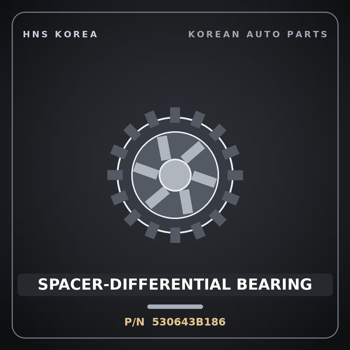 Genuine Mobis SPACER-DIFFERENTIAL BEARING 530643B186 for Grandeur 2006 HNS Parts Korea