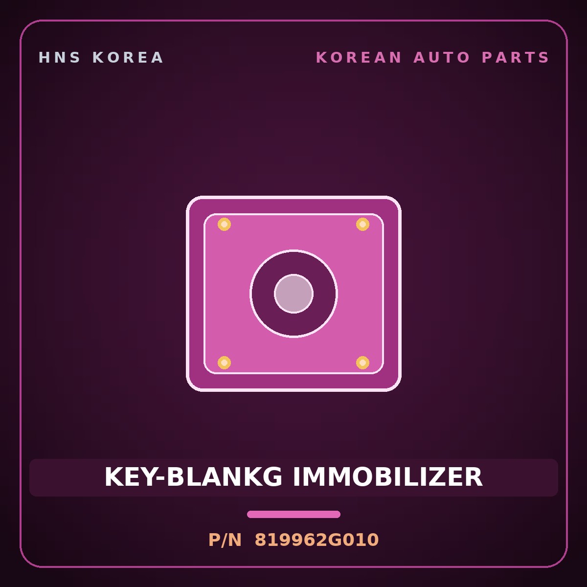 Genuine Mobis KEY-BLANKG IMMOBILIZER 819962G010 for Lotze 2006 HNS Parts Korea