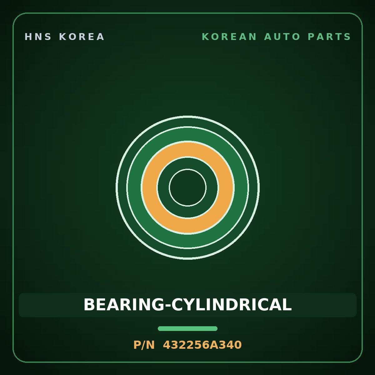 Genuine Mobis BEARING-CYLINDRICAL 432256A340 for 5-Ton Truck 1997 HNS Parts Korea