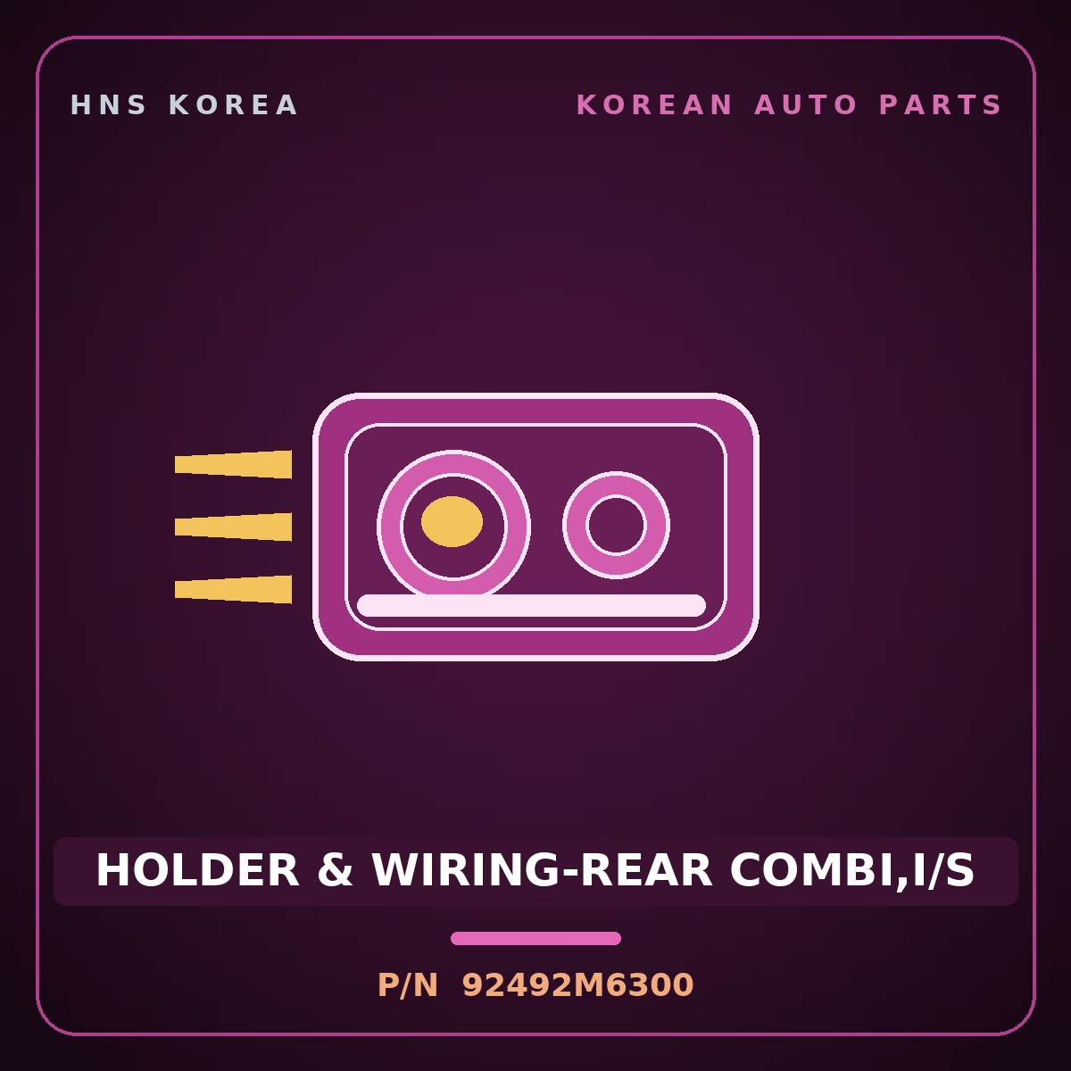 Genuine Mobis HOLDER & WIRING-REAR COMBI,I/S 92492M6300 for K3 2018 HNS Parts Korea