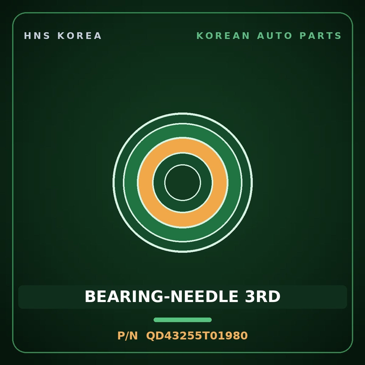 Genuine Mobis BEARING-NEEDLE 3RD QD43255T01980 for County 2008 HNS Parts Korea