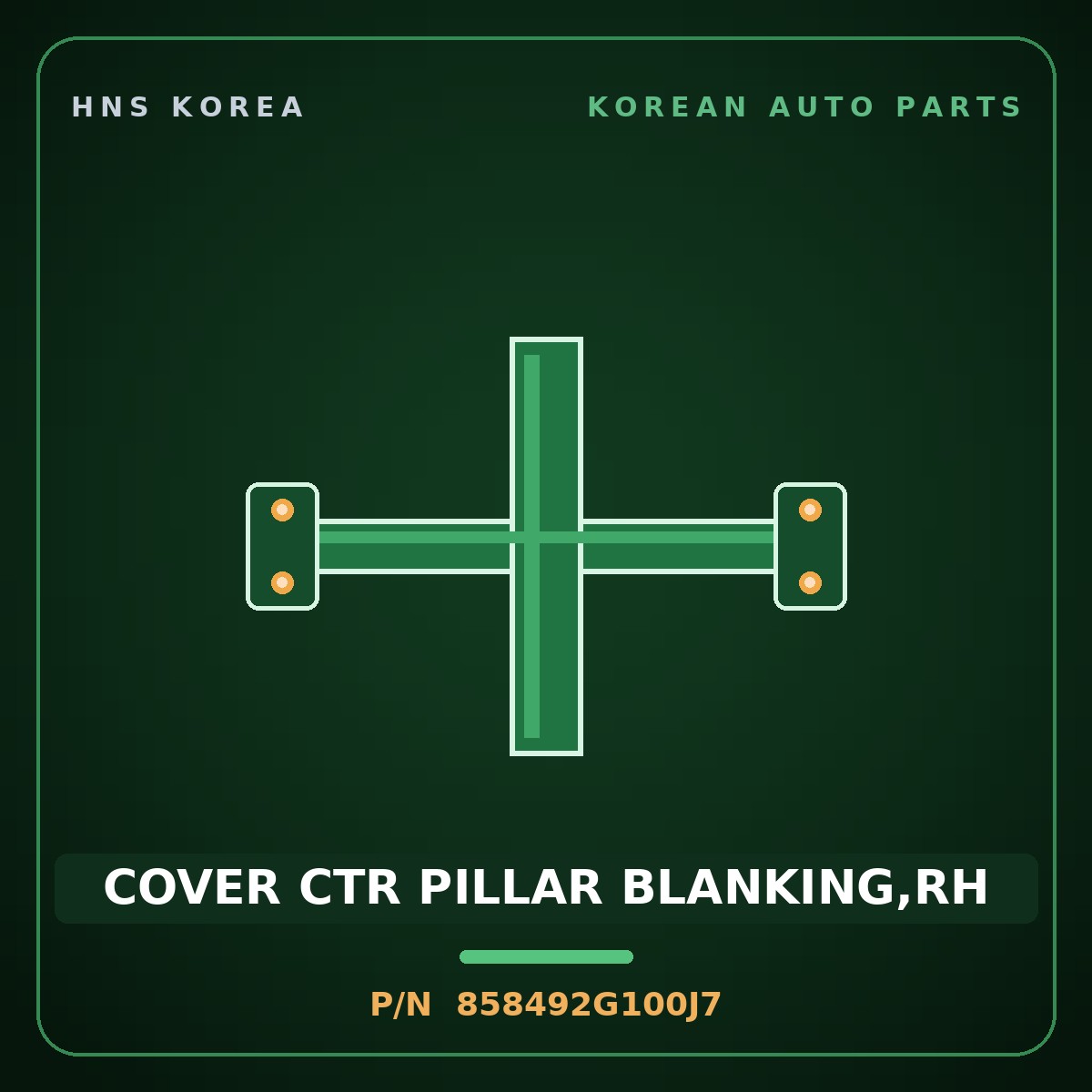 Genuine Mobis COVER CTR PILLAR BLANKING,RH 858492G100J7 for Lotze 2006 HNS Parts Korea