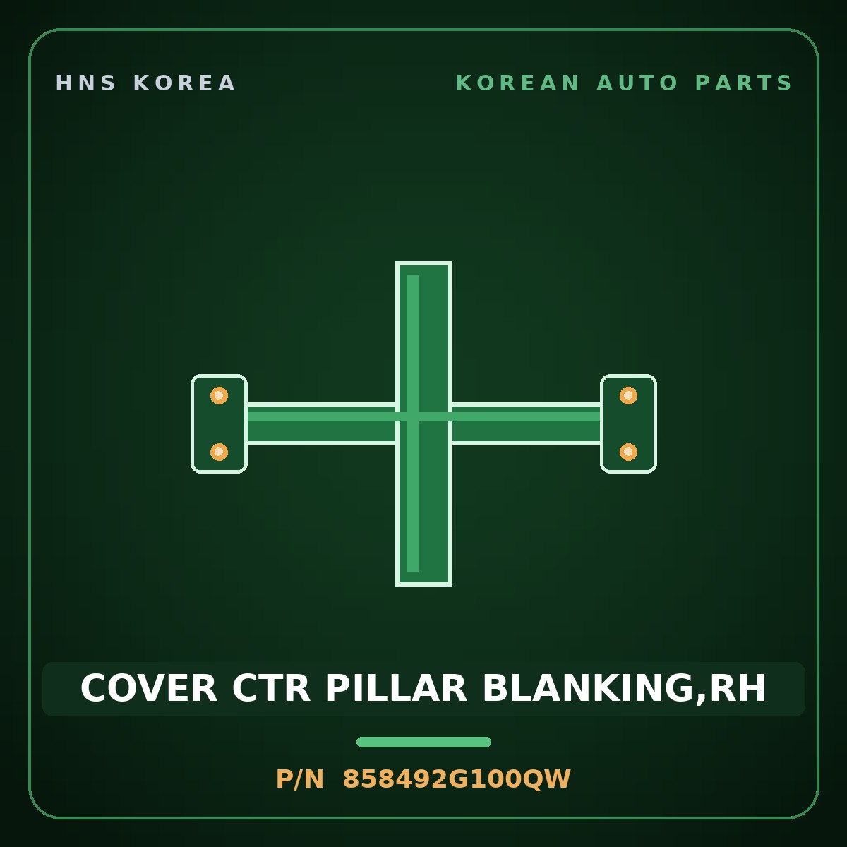 Genuine Mobis COVER CTR PILLAR BLANKING,RH 858492G100QW for Lotze 2006 HNS Parts Korea