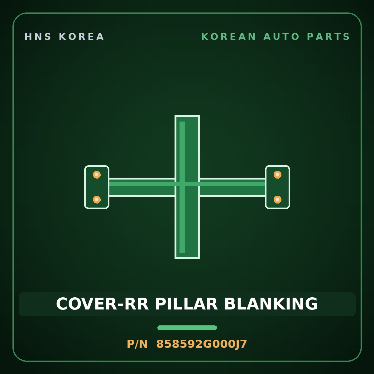 Genuine Mobis COVER-RR PILLAR BLANKING 858592G000J7 for Lotze 2006 HNS Parts Korea
