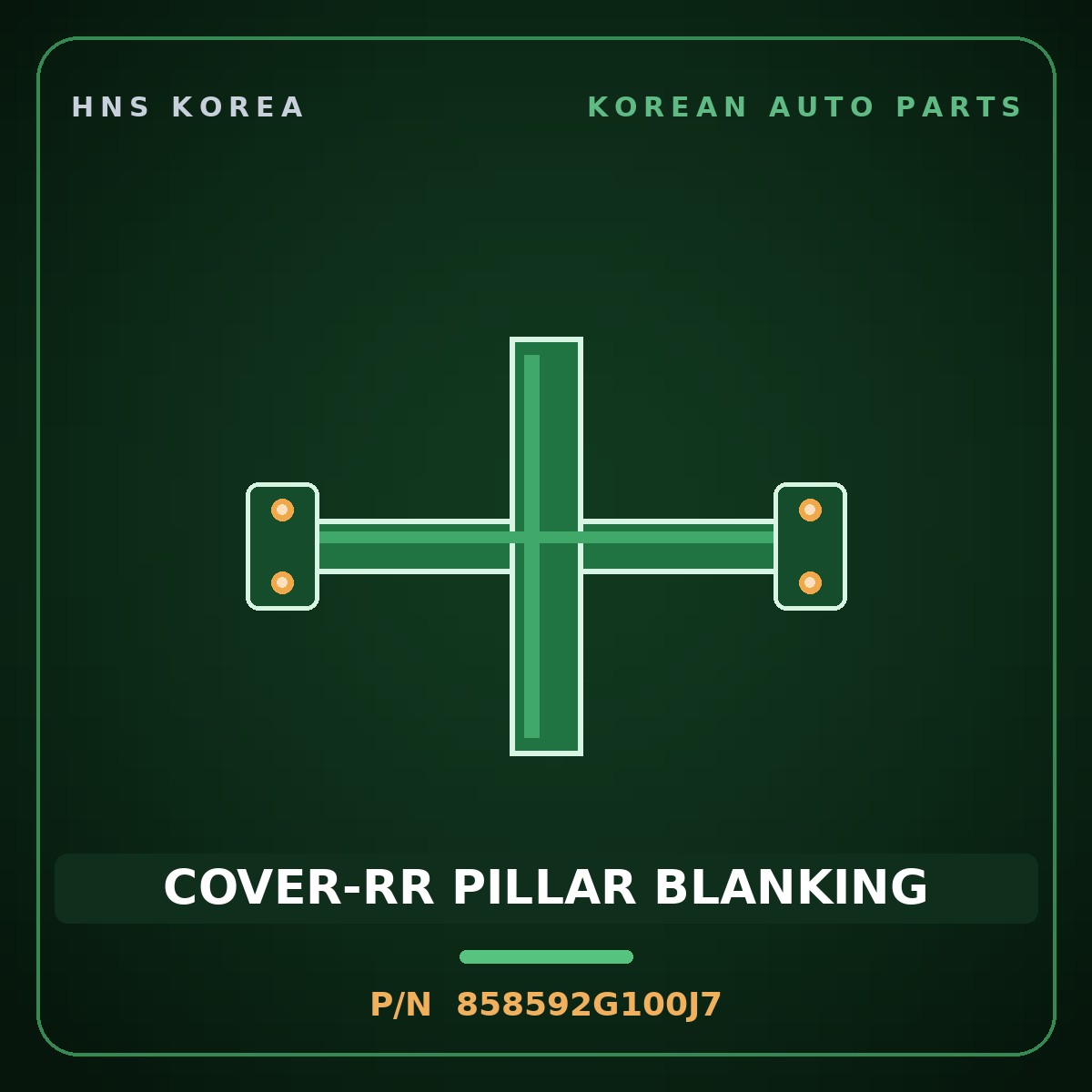 Genuine Mobis COVER-RR PILLAR BLANKING 858592G100J7 for Lotze 2006 HNS Parts Korea
