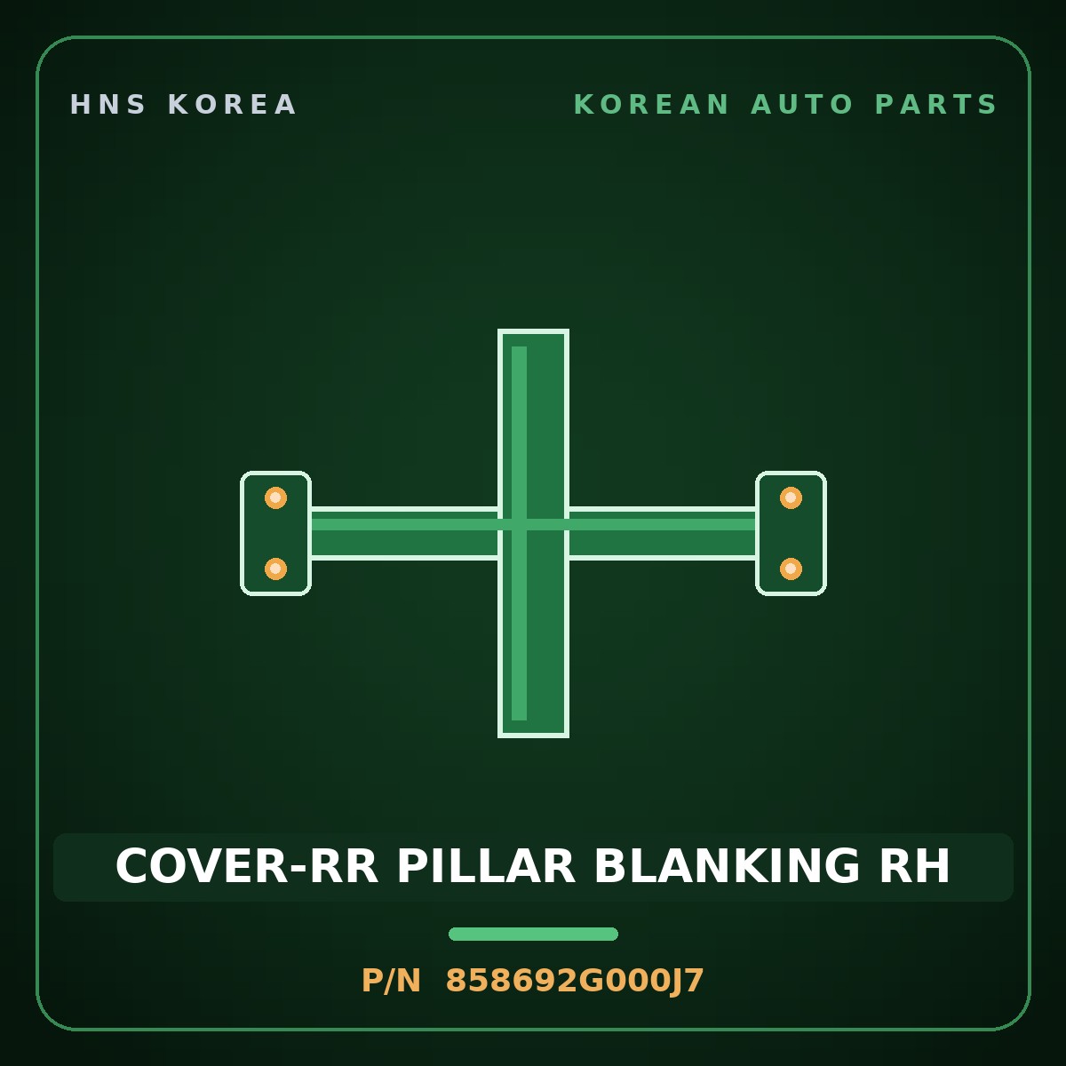 Genuine Mobis COVER-RR PILLAR BLANKING RH 858692G000J7 for Lotze 2006 HNS Parts Korea