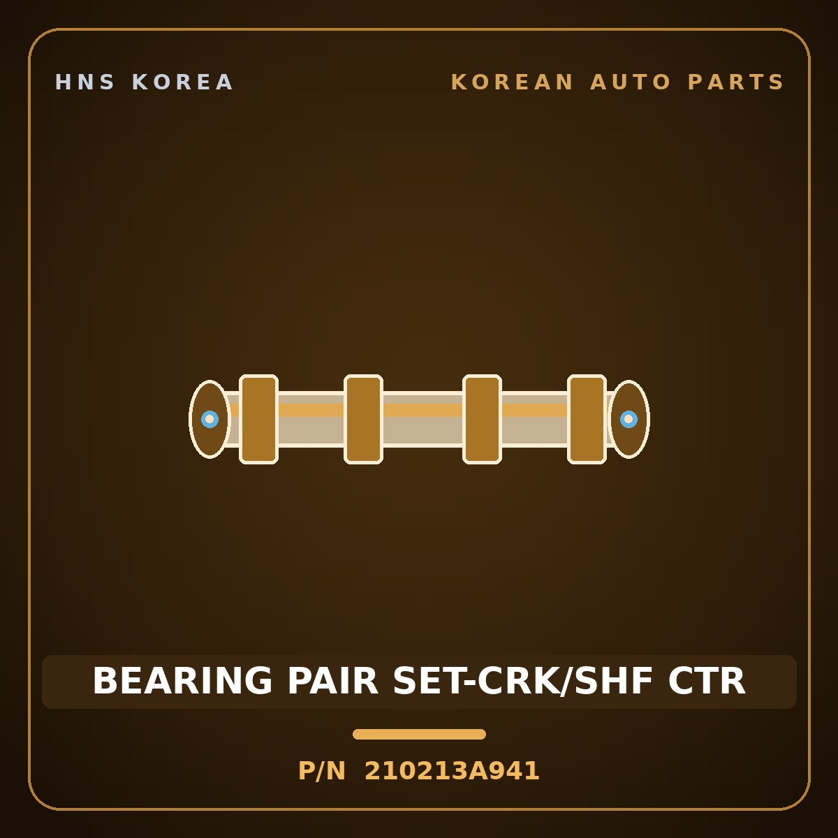 Genuine Mobis BEARING PAIR SET-CRK/SHF CTR 210213A941 for Mohave 2006 HNS Parts Korea