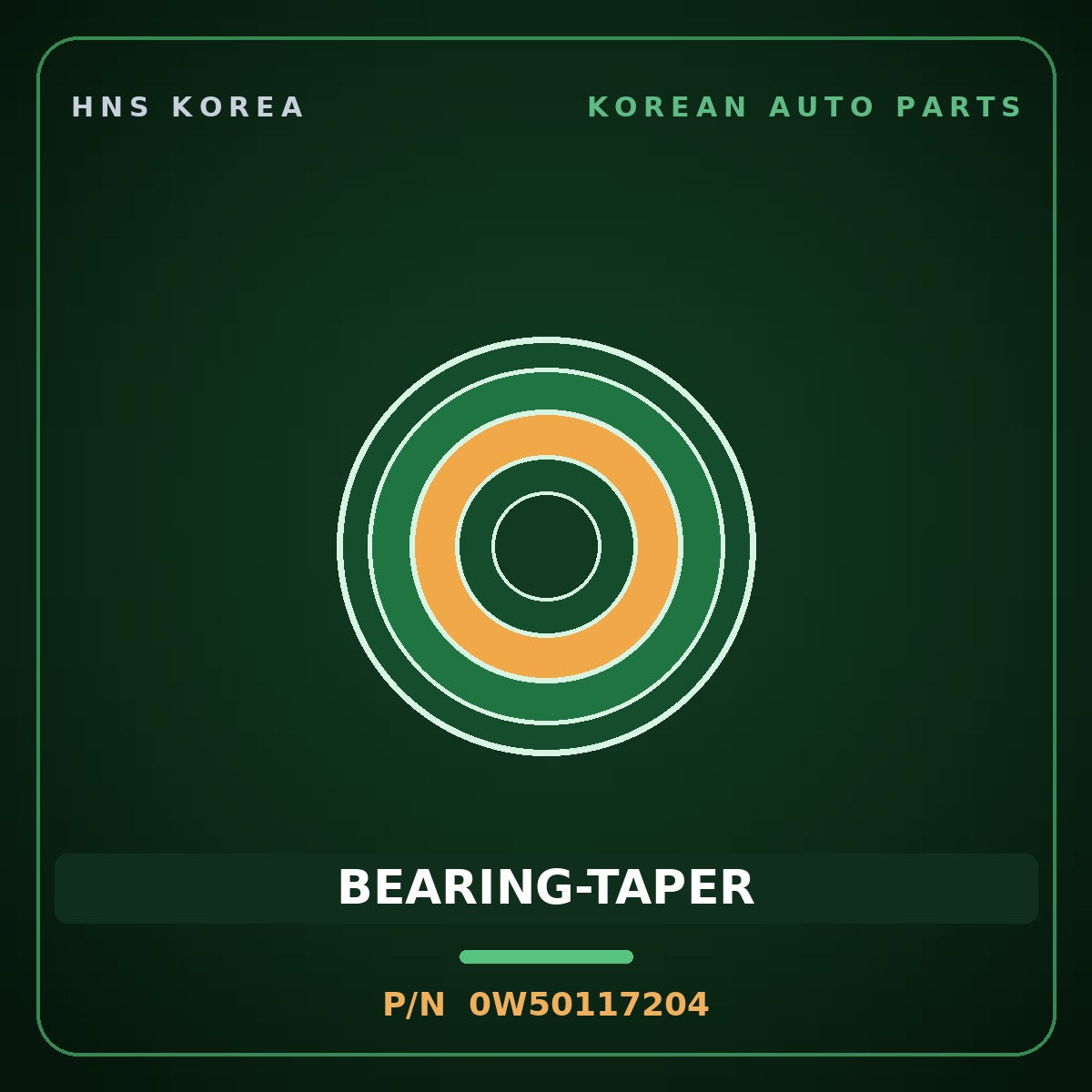 Genuine Mobis BEARING-TAPER 0W50117204 for Bongo 1995 HNS Parts Korea