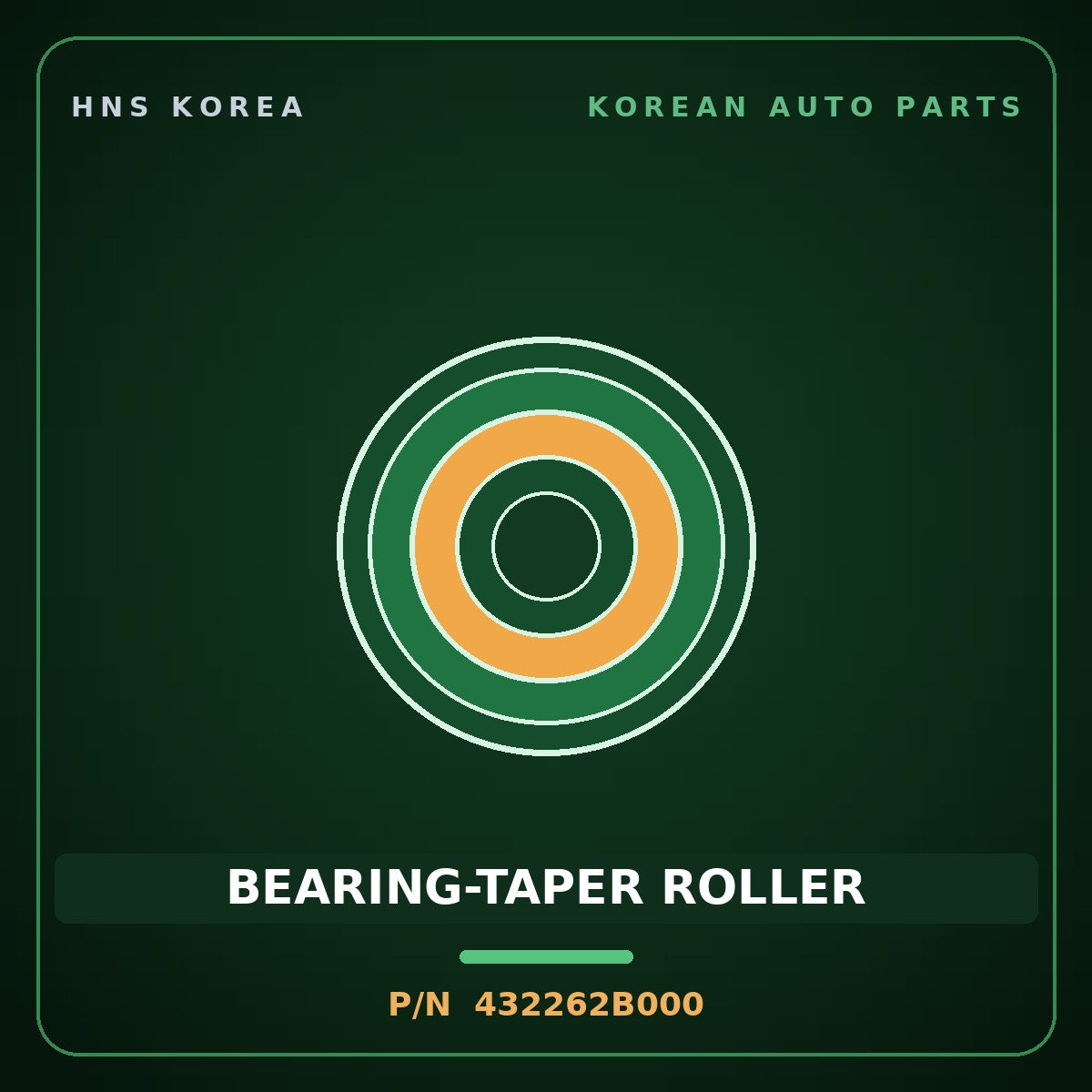 Genuine Mobis BEARING-TAPER ROLLER 432262B000 for Avante 2015 HNS Parts Korea