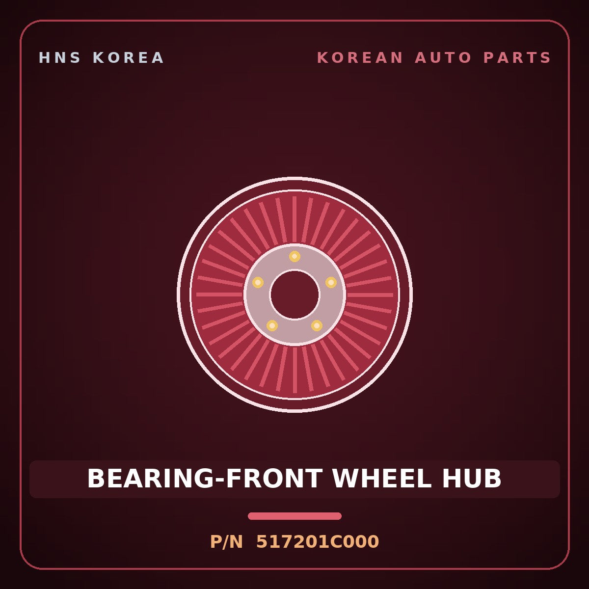 Genuine Mobis BEARING-FRONT WHEEL HUB 517201C000 for Accent 2006 HNS Parts Korea