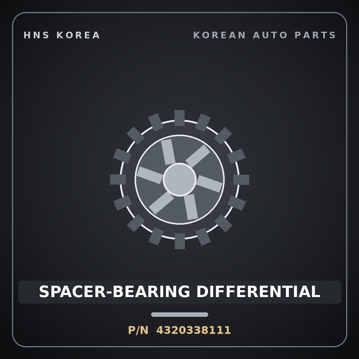 Genuine Mobis SPACER-BEARING DIFFERENTIAL 4320338111 for Carnival 2006 HNS Parts Korea
