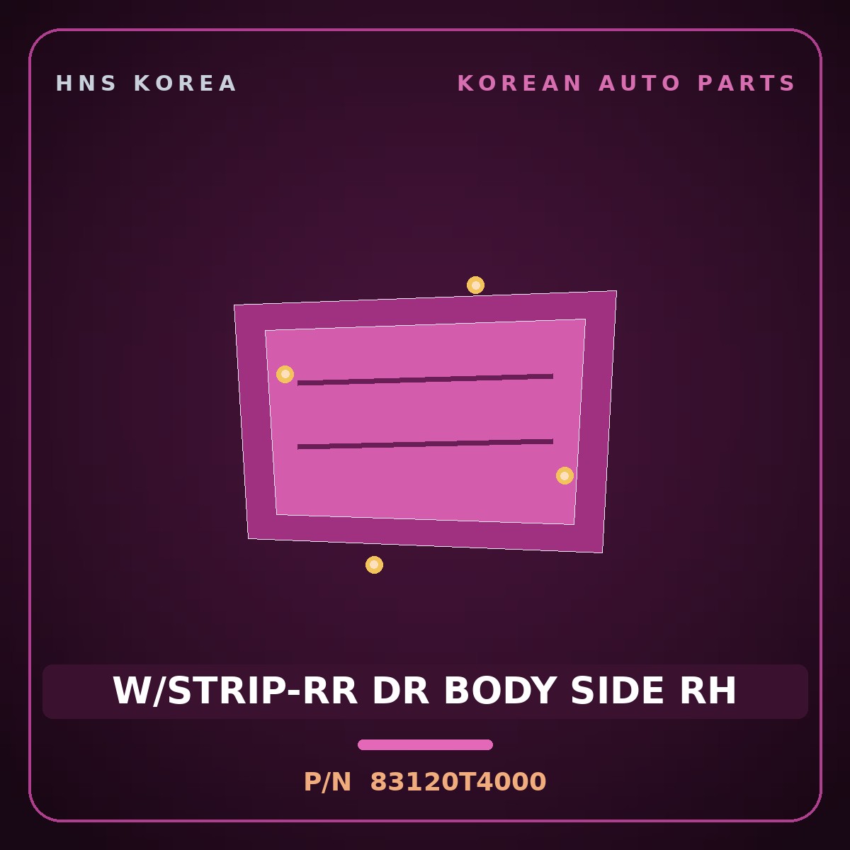 Genuine Mobis W/STRIP-RR DR BODY SIDE RH 83120T4000 for G90 2022 HNS Parts Korea