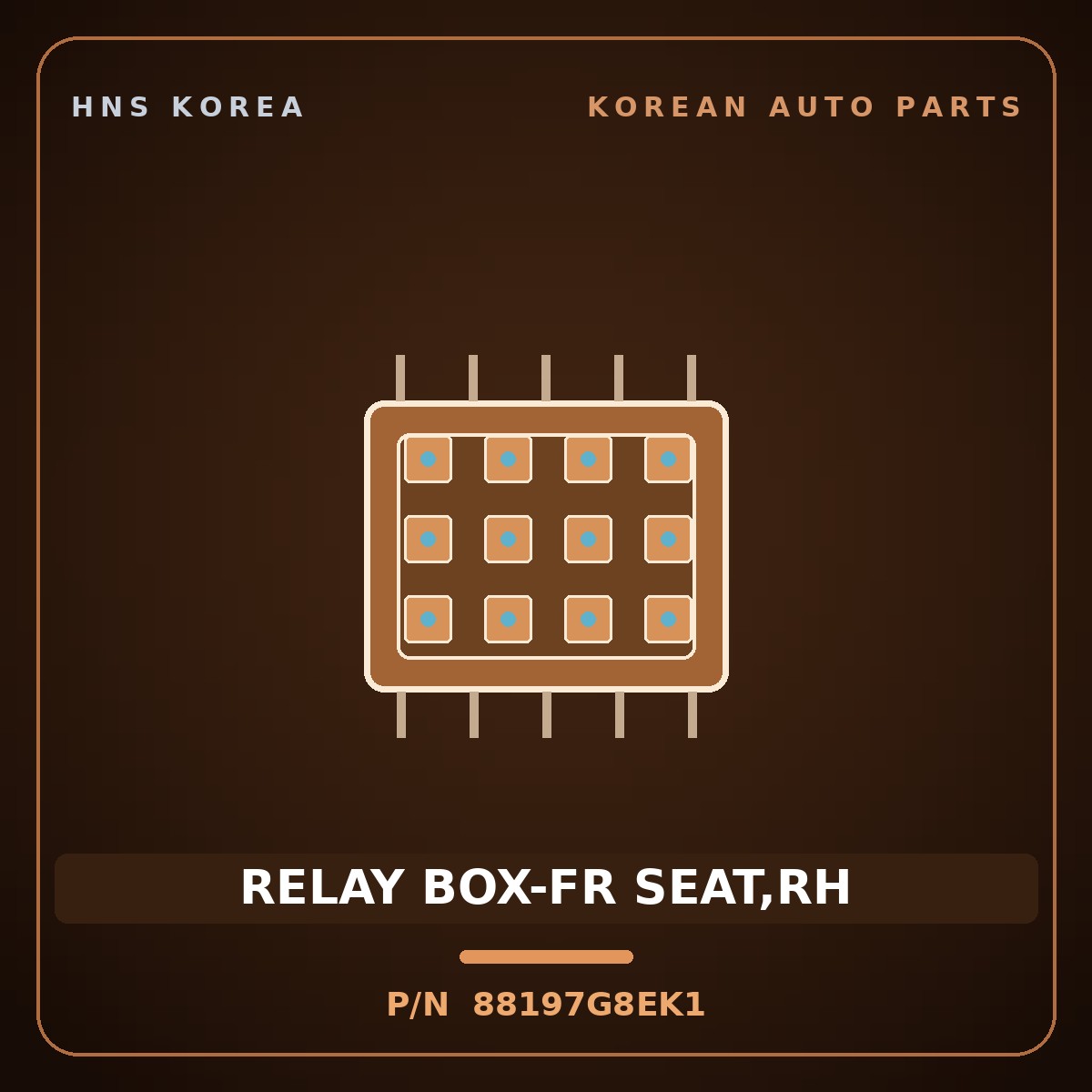 Genuine Mobis RELAY BOX-FR SEAT,RH 88197G8EK1 for Grandeur 2020 HNS Parts Korea