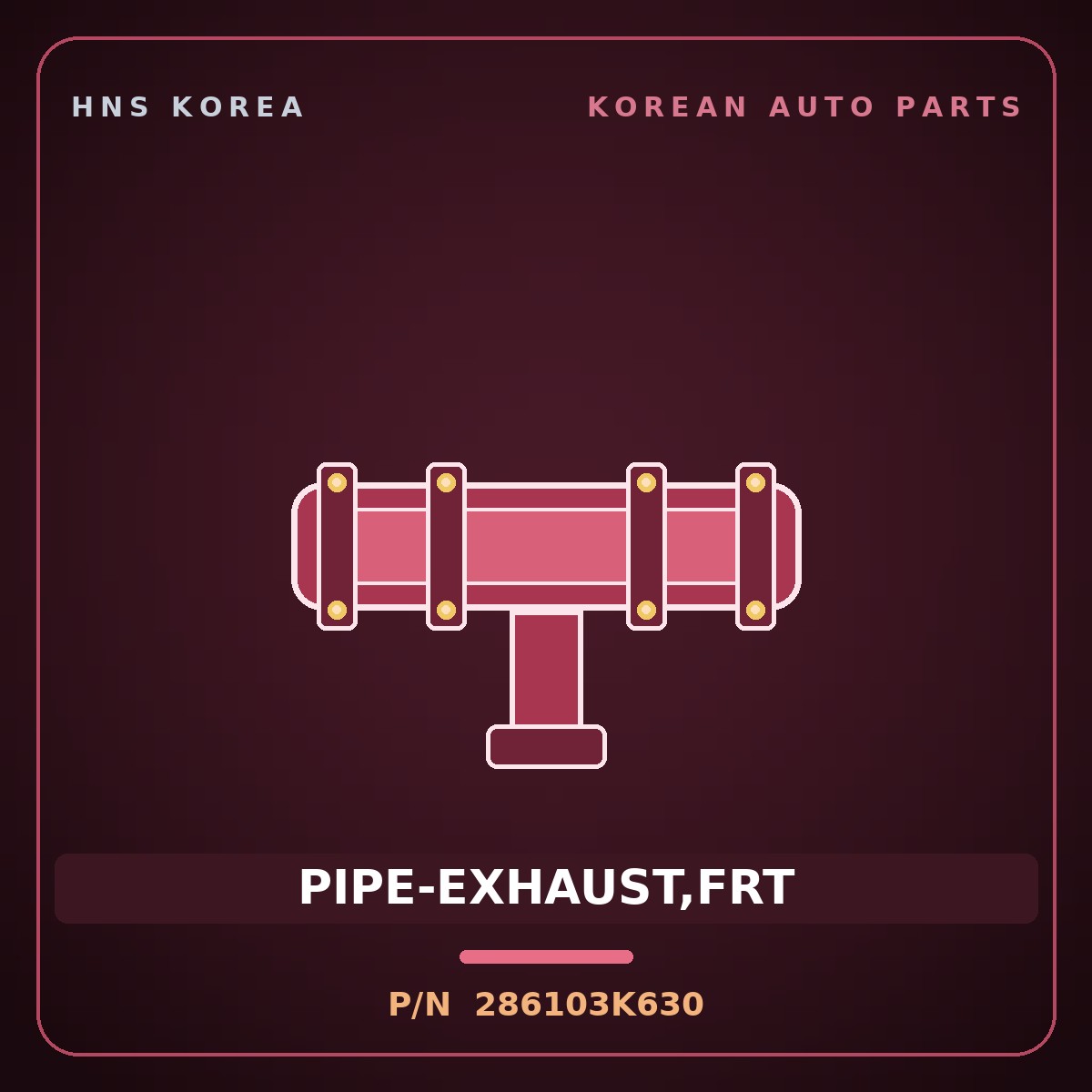 Genuine Mobis PIPE-EXHAUST,FRT 286103K630 for Sonata 2008 HNS Parts Korea