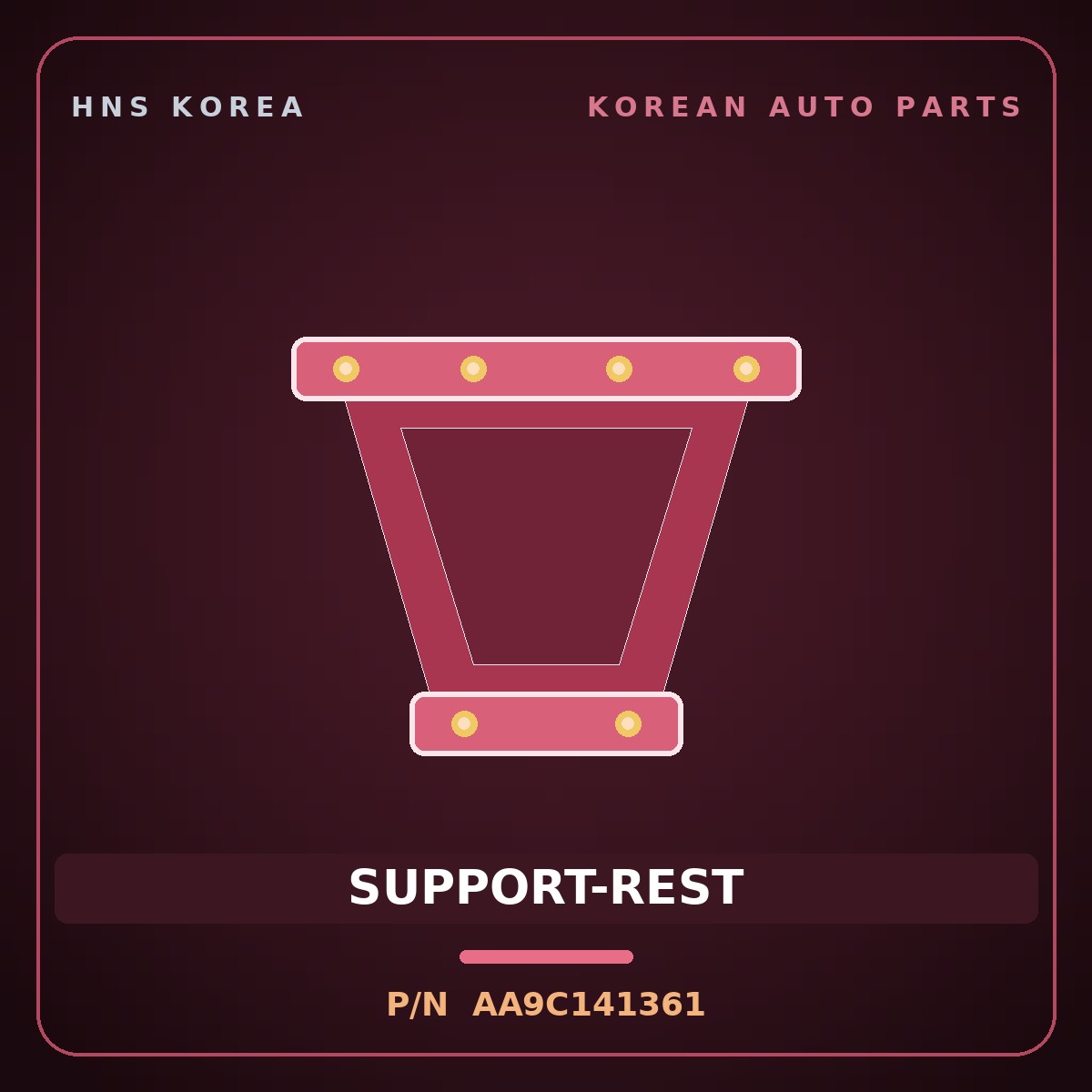 Genuine Mobis SUPPORT-REST AA9C141361 for AM928/AM937 1998 HNS Parts Korea