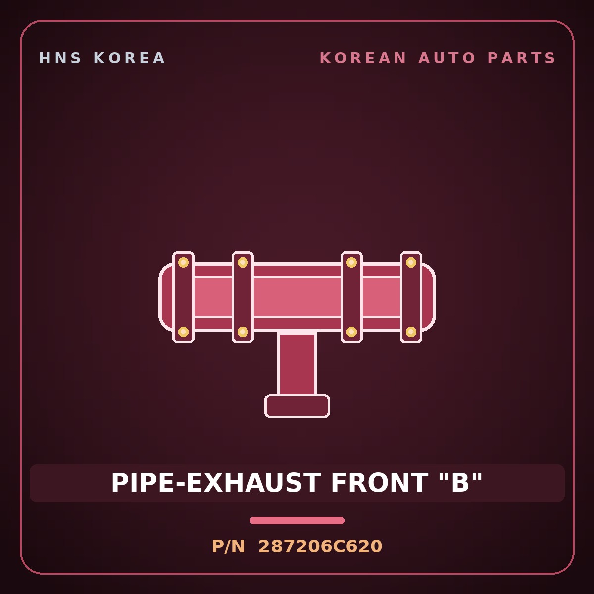 Genuine Mobis PIPE-EXHAUST FRONT "B" 287206C620 for Mega Truck 2008 HNS Parts Korea