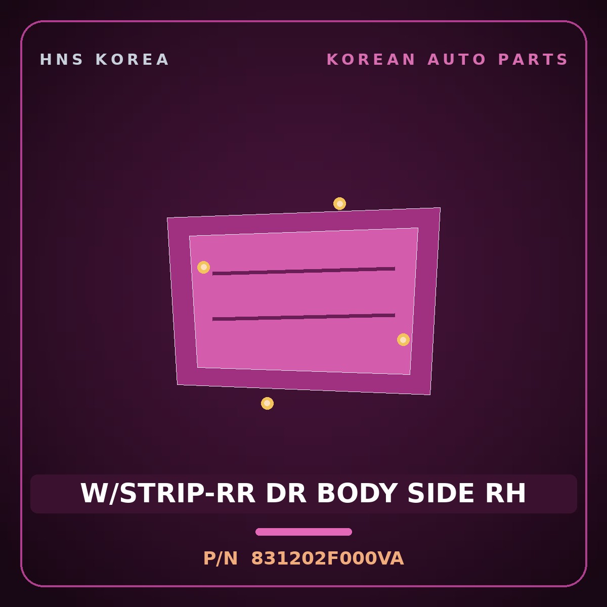 Genuine Mobis W/STRIP-RR DR BODY SIDE RH 831202F000VA for Cerato 2006 HNS Parts Korea
