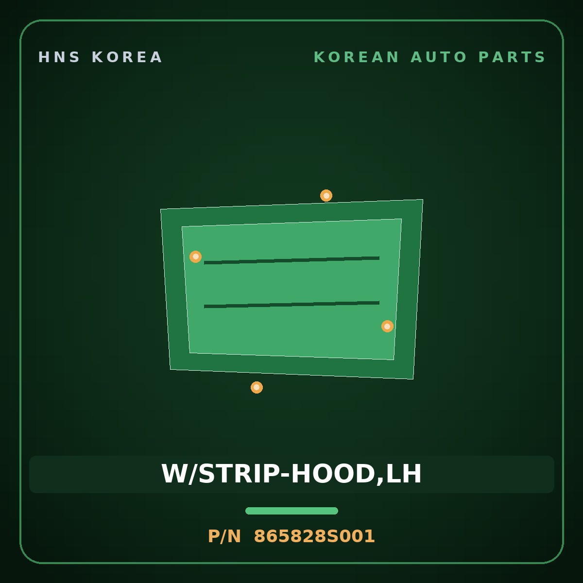 Genuine Mobis W/STRIP-HOOD,LH 865828S001 for Granbird 2020 HNS Parts Korea
