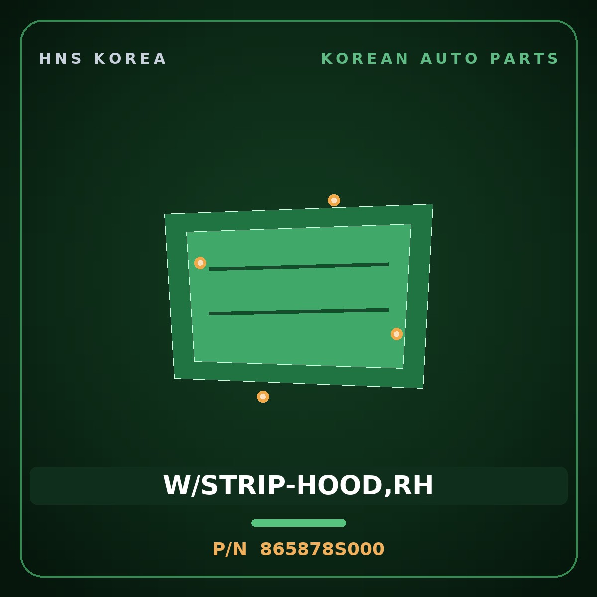 Genuine Mobis W/STRIP-HOOD,RH 865878S000 for Granbird 2020 HNS Parts Korea
