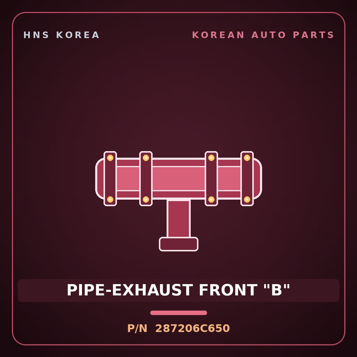 Genuine Mobis PIPE-EXHAUST FRONT "B" 287206C650 for Mega Truck 2008 HNS Parts Korea