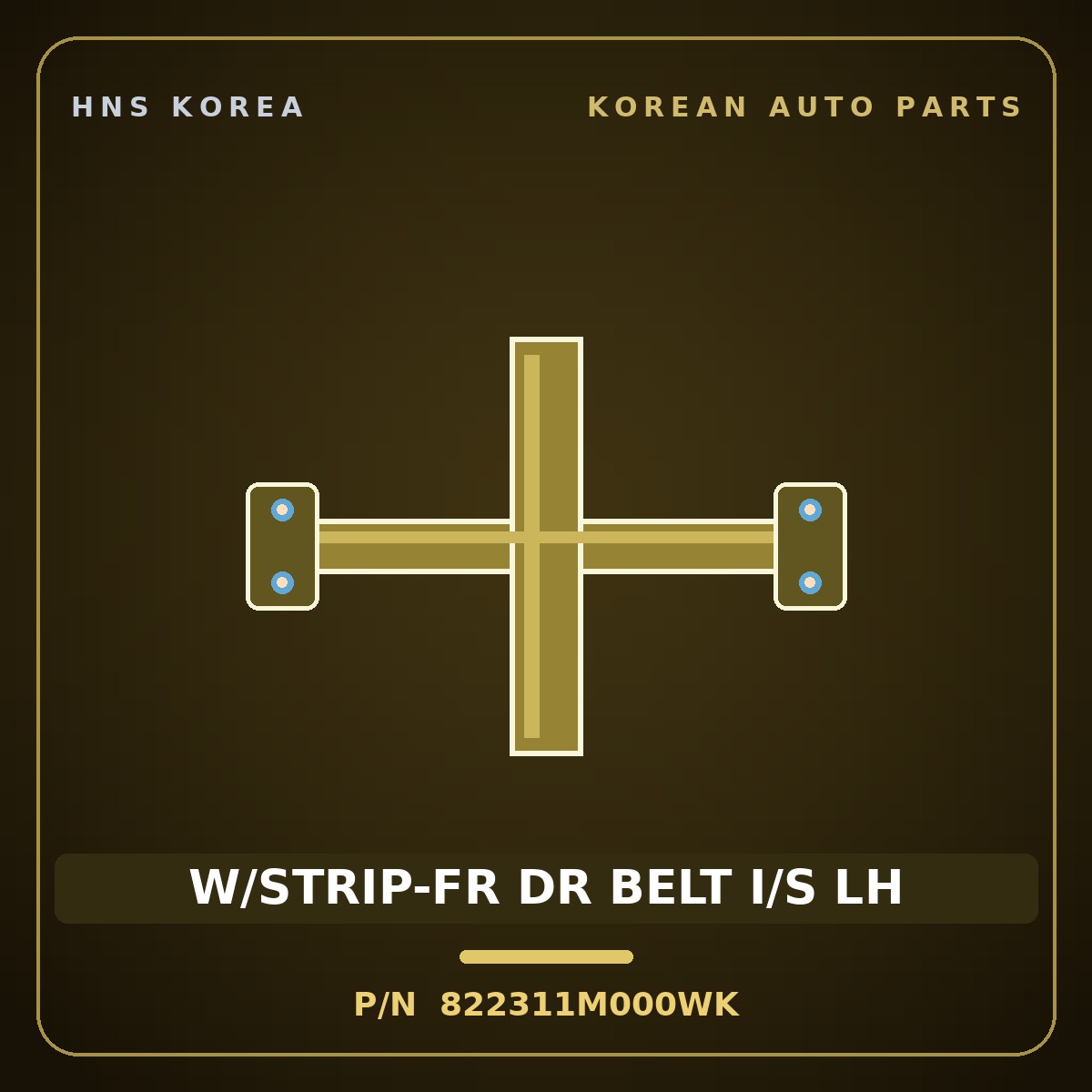 Genuine Mobis W/STRIP-FR DR BELT I/S LH 822311M000WK for Forte 2008 HNS Parts Korea