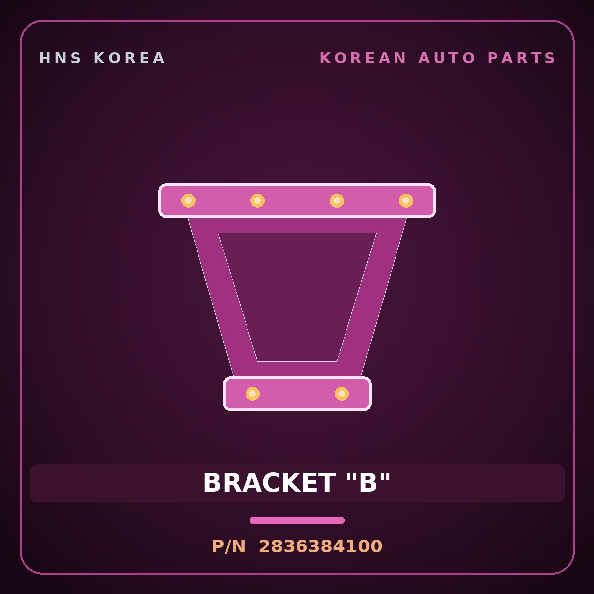 Genuine Mobis BRACKET "B" 2836384100 for Aero Queen 2000 HNS Parts Korea