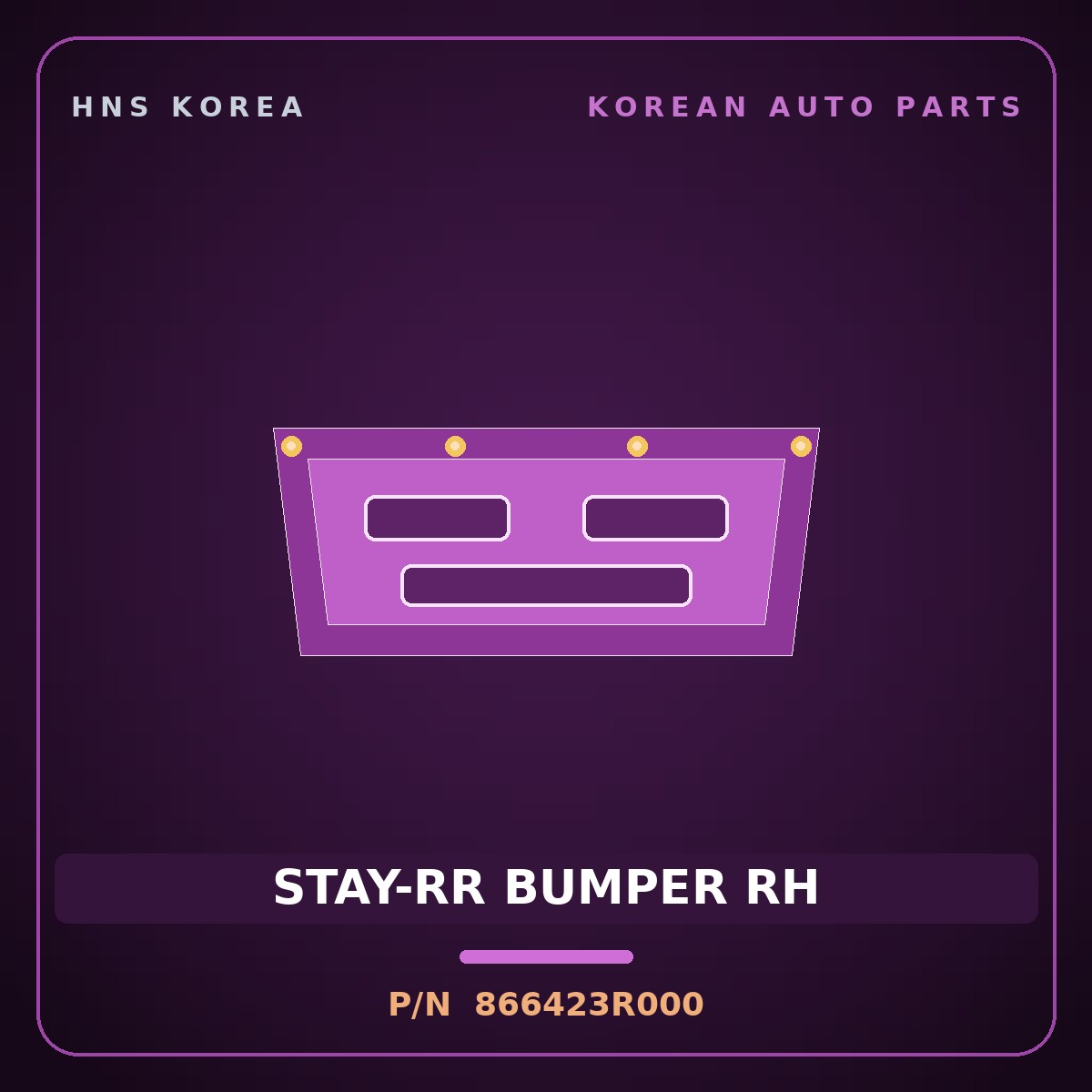 Genuine Mobis STAY-RR BUMPER RH 866423R000 for K7 2008 HNS Parts Korea