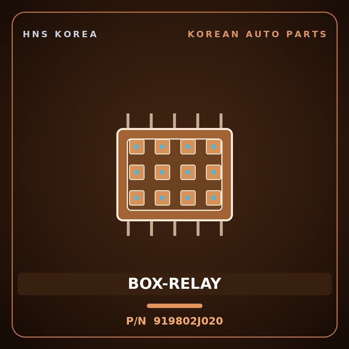 Genuine Mobis BOX-RELAY 919802J020 for Mohave 2007 HNS Parts Korea