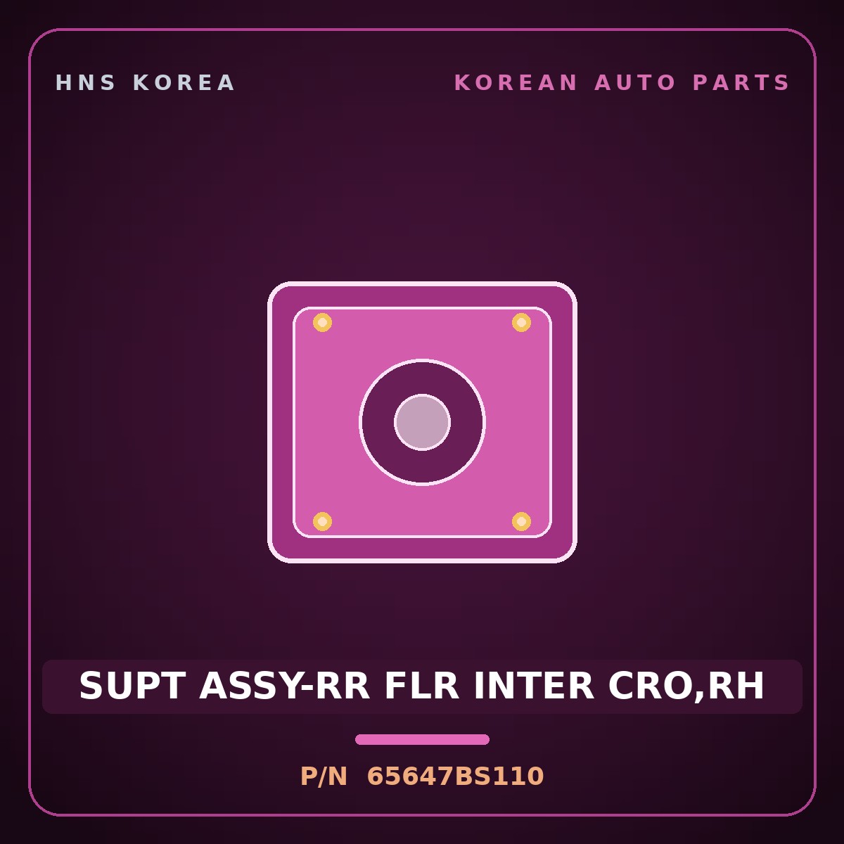 Genuine Mobis SUPT ASSY-RR FLR INTER CRO,RH 65647BS110 for Seltos 2025 HNS Parts Korea