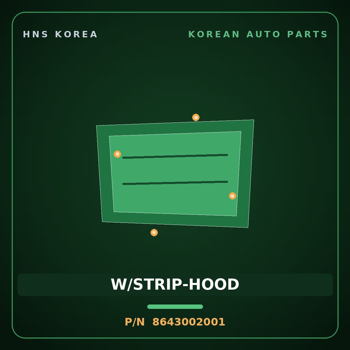 Genuine Mobis W/STRIP-HOOD 8643002001 for Atos 1998 HNS Parts Korea