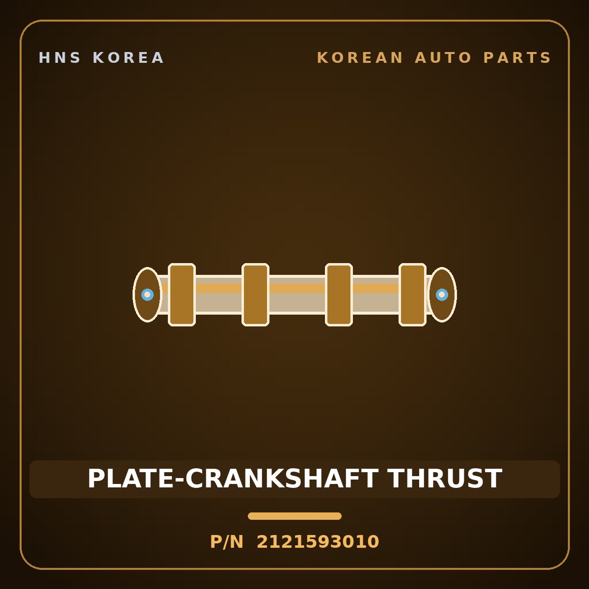 Genuine Mobis PLATE-CRANKSHAFT THRUST 2121593010 for 5-Ton Truck 1997 HNS Parts Korea