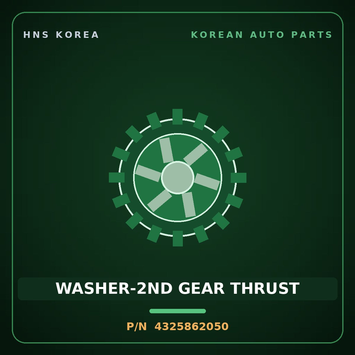 Genuine Mobis WASHER-2ND GEAR THRUST 4325862050 for 5-Ton Truck 1997 HNS Parts Korea