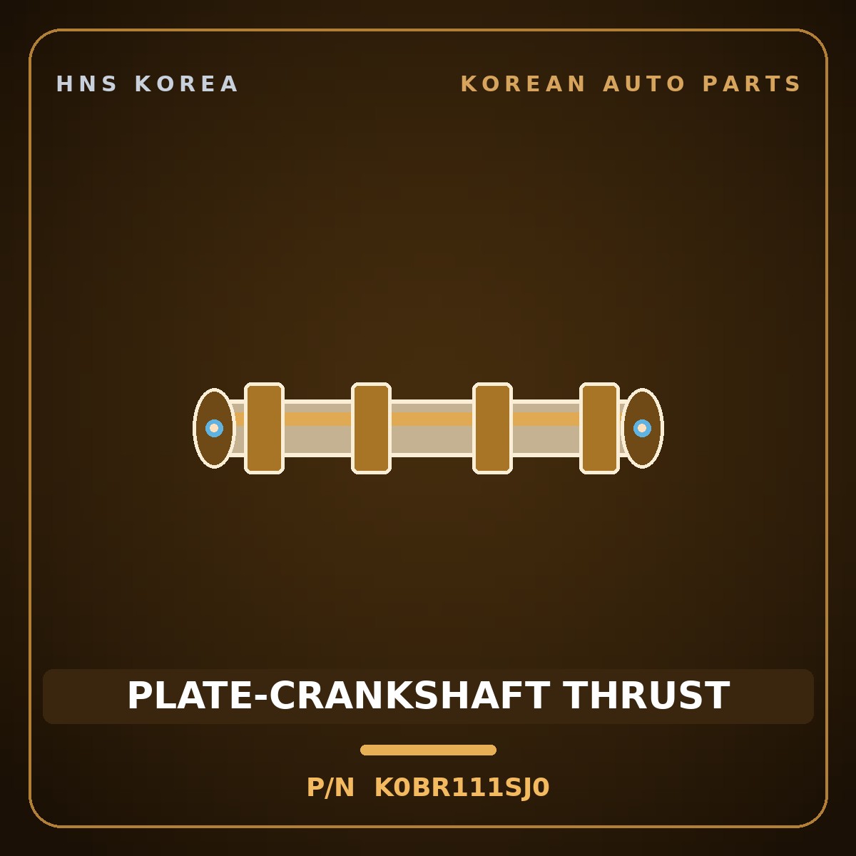 Genuine Mobis PLATE-CRANKSHAFT THRUST K0BR111SJ0 for 5-Ton Truck 1997 HNS Parts Korea