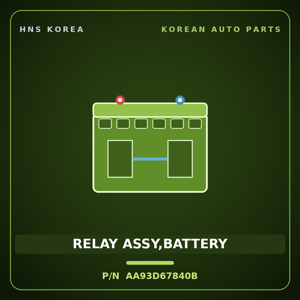 Genuine Mobis RELAY ASSY,BATTERY AA93D67840B for AM928/AM937 1998 HNS Parts Korea