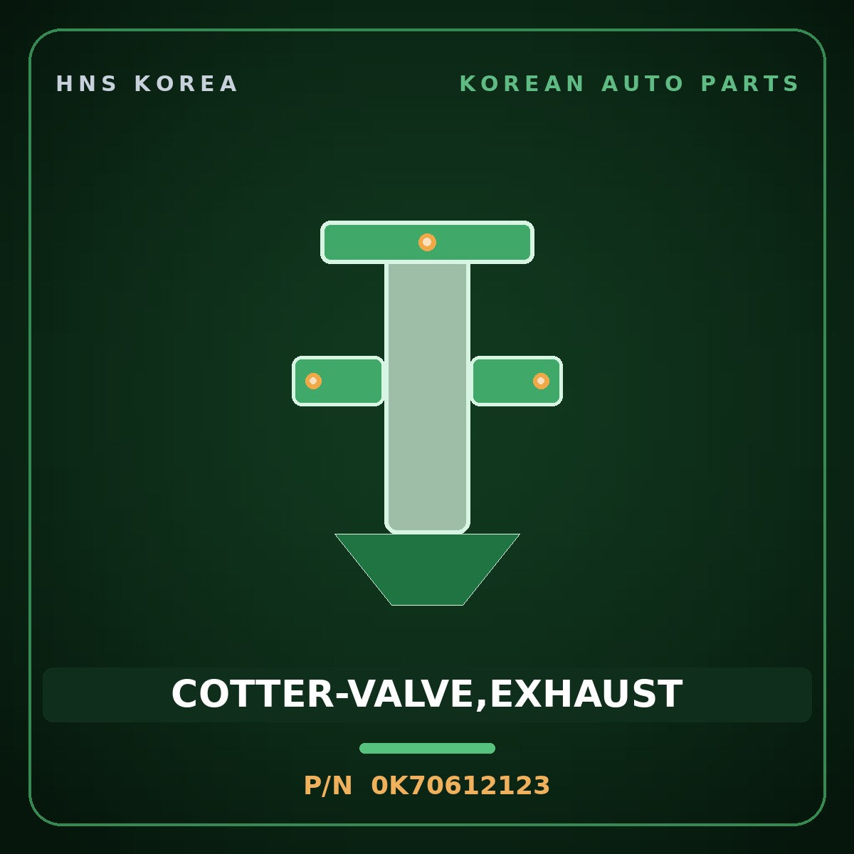 Genuine Mobis COTTER-VALVE,EXHAUST 0K70612123 for Ceres 1996 HNS Parts Korea