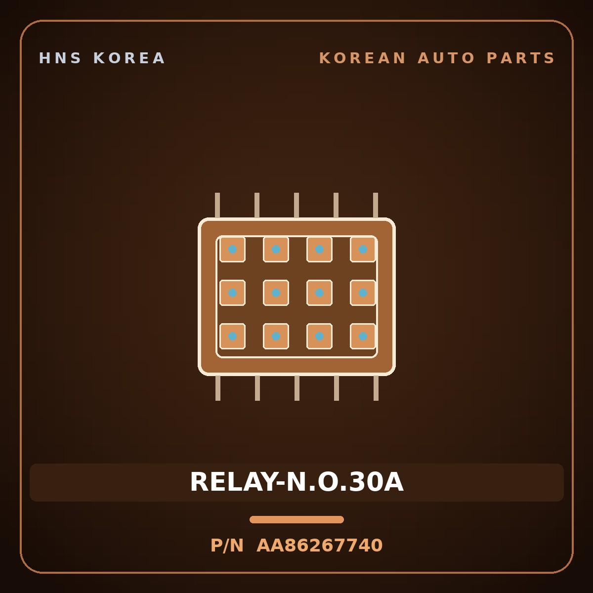 Genuine Mobis RELAY-N.O.30A AA86267740 for Power Combi 1998 HNS Parts Korea