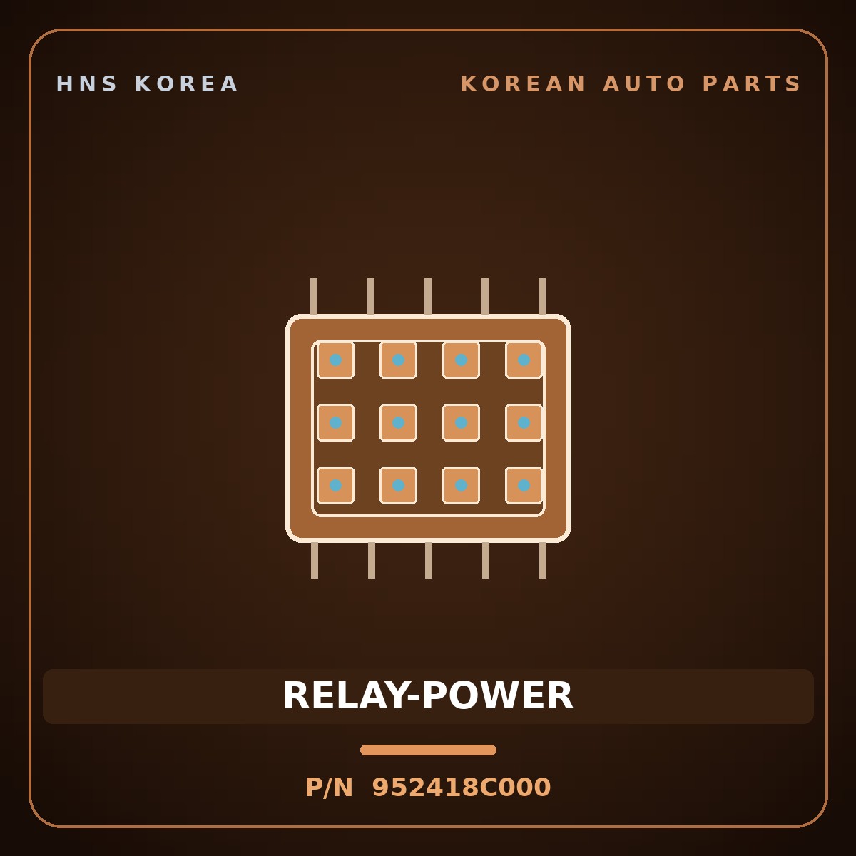 Genuine Mobis RELAY-POWER 952418C000 for 11-Ton Truck 1997 HNS Parts Korea