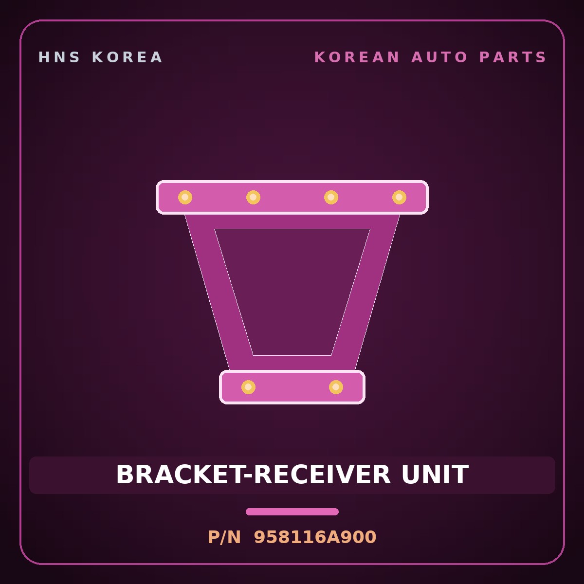 Genuine Mobis BRACKET-RECEIVER UNIT 958116A900 for 5-Ton Truck 1997 HNS Parts Korea