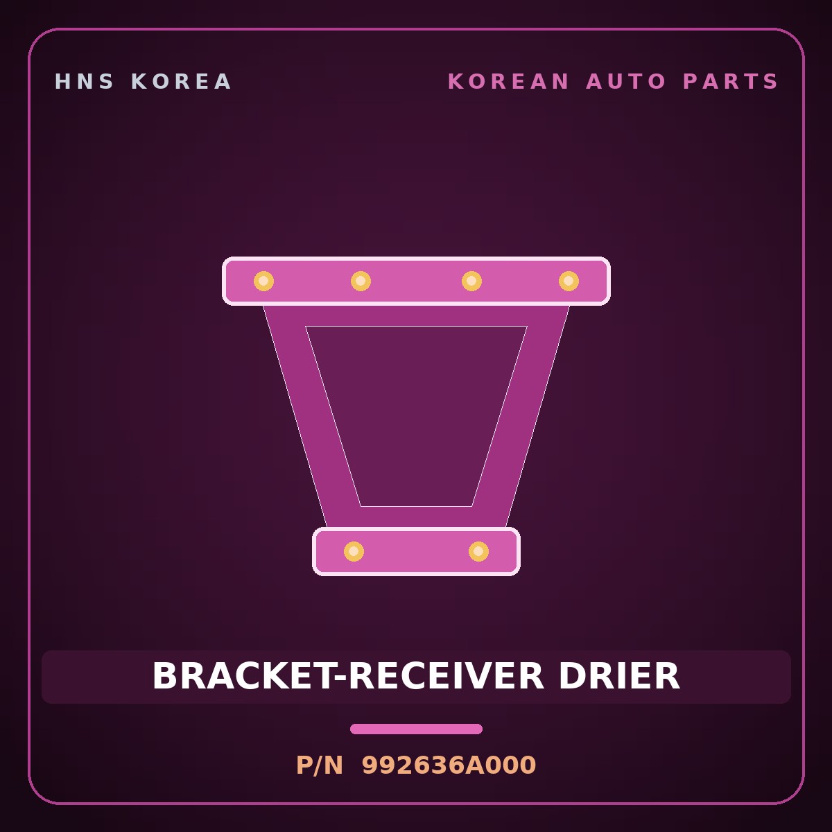 Genuine Mobis BRACKET-RECEIVER DRIER 992636A000 for 5-Ton Truck 1997 HNS Parts Korea