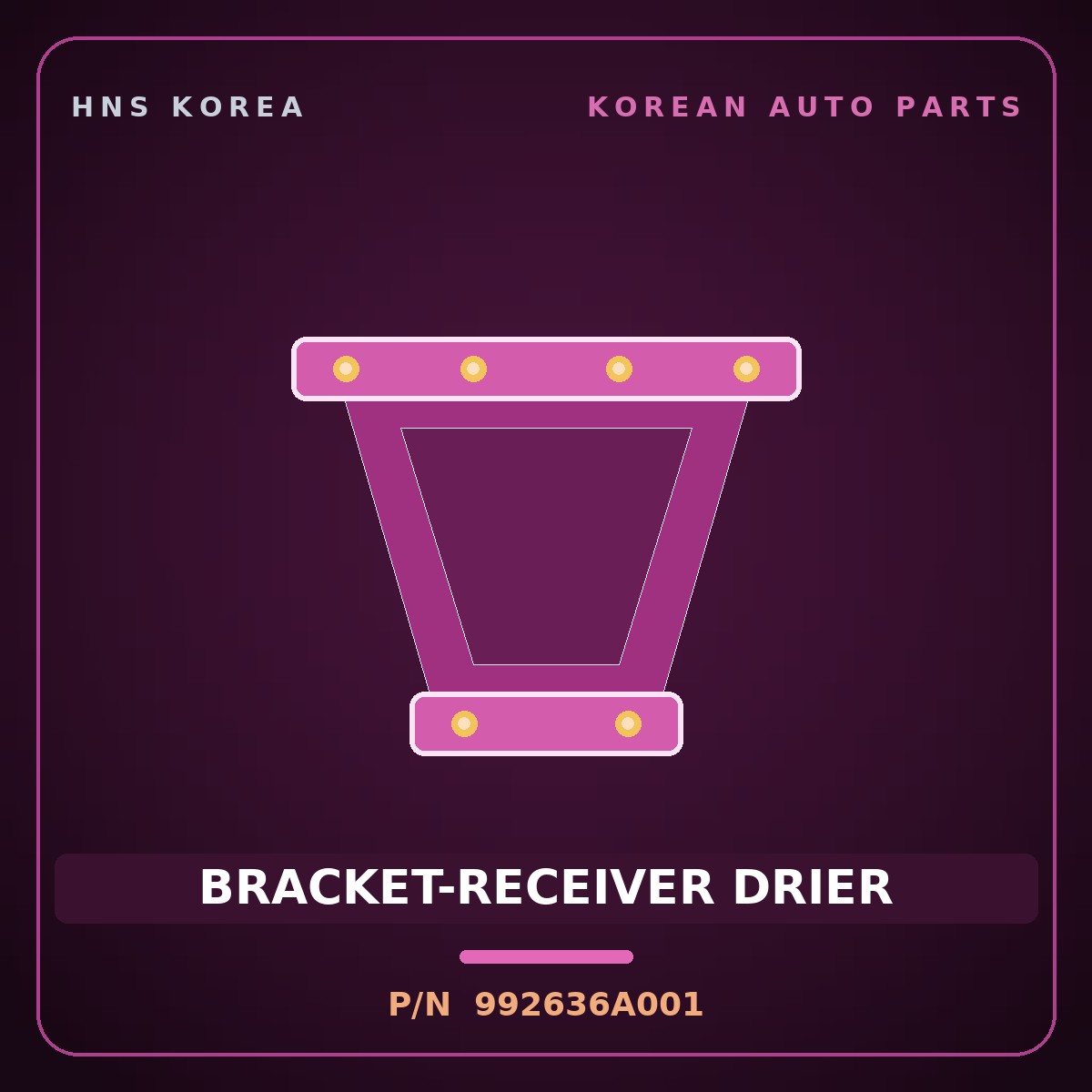 Genuine Mobis BRACKET-RECEIVER DRIER 992636A001 for 5-Ton Truck 1997 HNS Parts Korea